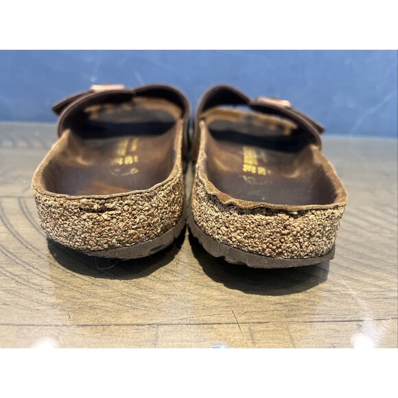 Birkenstock Madrid Womens Slide Sandal Size 8 US 39 Single Strap brown leather - Picture 3 of 10